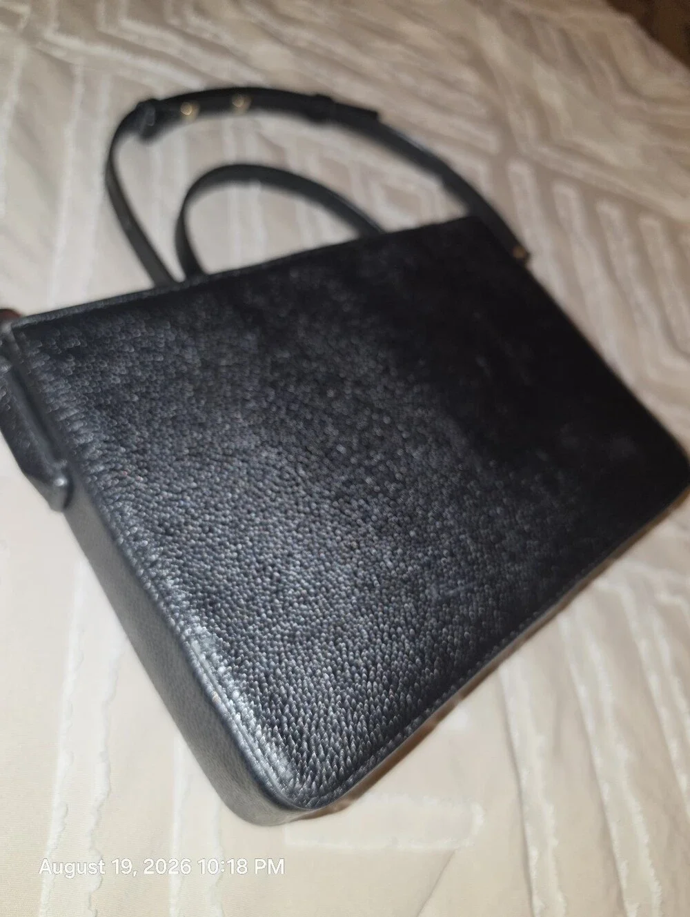 kate spade Black Pebbled Leather Crossbody with Gold Hardware